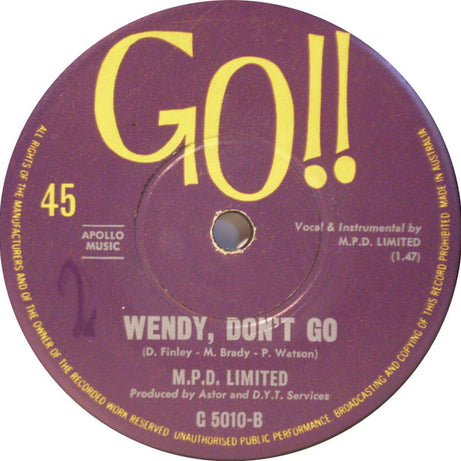 M.P.D. Limited : Little Boy Sad (7", Single)