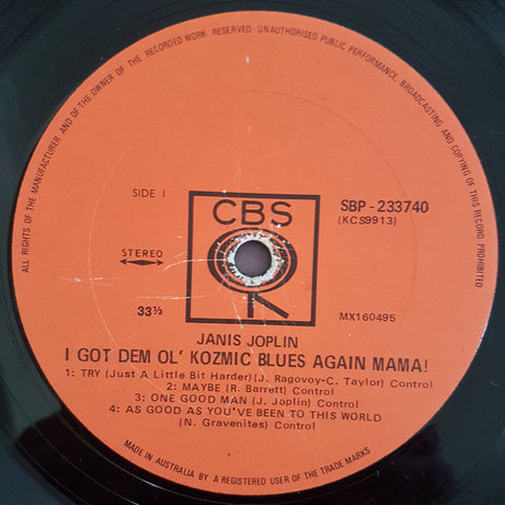 Janis Joplin : I Got Dem Ol' Kozmic Blues Again Mama! (LP, Album)