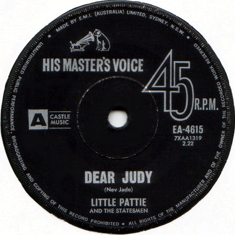 Little Pattie And The Statesmen (6) : We're Gonna Have A Party Tonight (7", Single)
