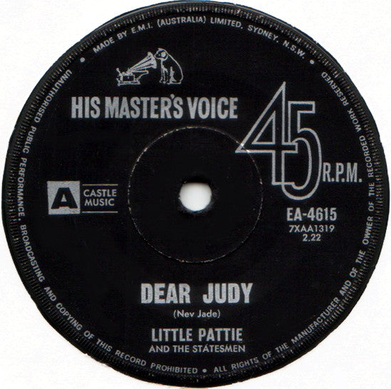 Little Pattie And The Statesmen (6) : We're Gonna Have A Party Tonight (7", Single)