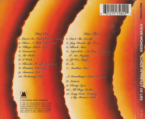 Stevie Wonder : Songs In The Key Of Life (2xCD, Album, RE, RM, Dig)