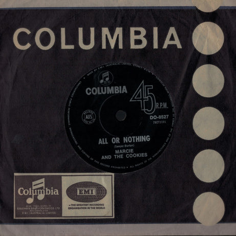 Marcie And The Cookies : I Would If I Could / All Or Nothing (7", Single)