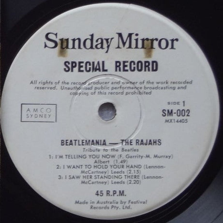 The Rajahs : Beatlemania (7", EP)