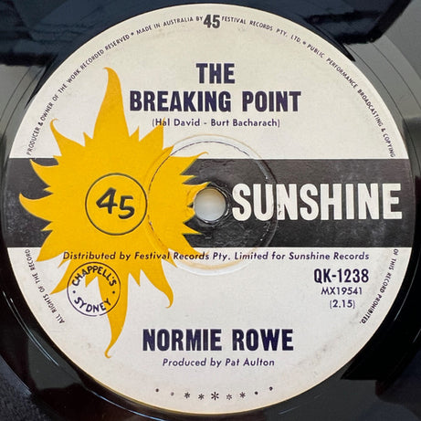 Normie Rowe : The Breaking Point (7", Single)