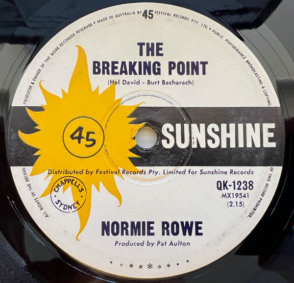 Normie Rowe : The Breaking Point (7", Single)
