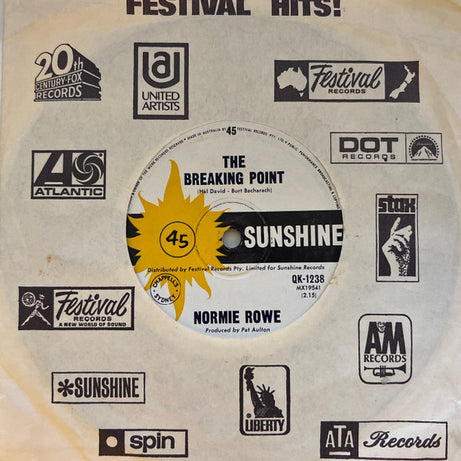 Normie Rowe : The Breaking Point (7", Single)