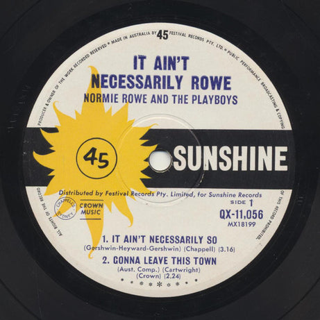 Normie Rowe & The Playboys : It Ain't Necessarily Rowe (7", EP)