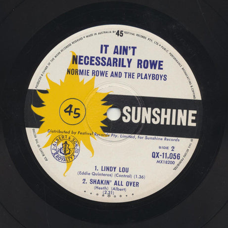 Normie Rowe & The Playboys : It Ain't Necessarily Rowe (7", EP)