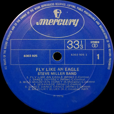 Steve Miller Band : Fly Like An Eagle (LP, Album)