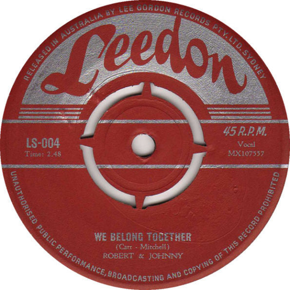 Robert & Johnny : We Belong Together / In The Rain (7", Single)