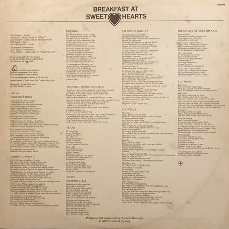 Cold Chisel : Breakfast At Sweethearts (LP, Album)