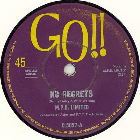 M.P.D. Limited : No Regrets (7")
