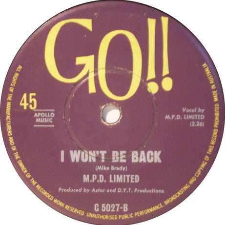 M.P.D. Limited : No Regrets (7")