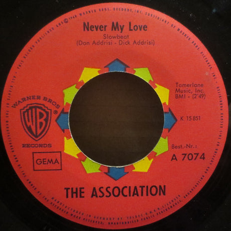 The Association (2) : Never My Love / Requiem For The Masses (7", Single, Mono)