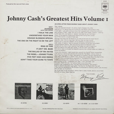 Johnny Cash : Greatest Hits Volume 1 (LP, Comp, Ste)