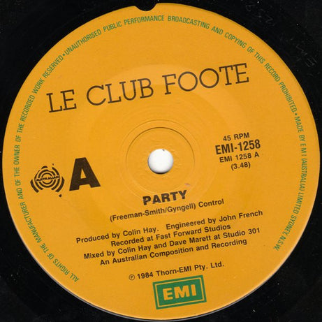 Le Club Foote : Party (7", Single)