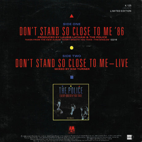 The Police : Don't Stand So Close To Me '86 (7", Single, Ltd)