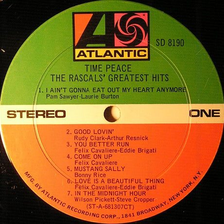 The Rascals : Time Peace: The Rascals' Greatest Hits (LP, Comp, RE, CT + LP, UNI)