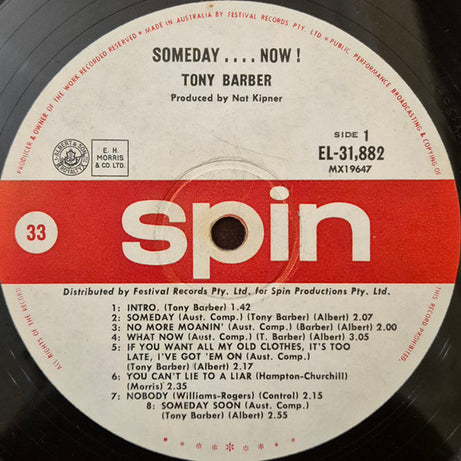 Tony Barber (2) : Someday... Now! (LP, Album, Mono)