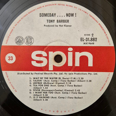 Tony Barber (2) : Someday... Now! (LP, Album, Mono)