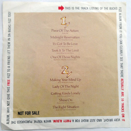 Bucks Fizz : Your Piece Of The Action (7", S/Sided, Ltd, Mixed, Promo, Smplr)