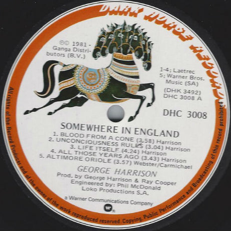 George Harrison : Somewhere In England (LP, Album)