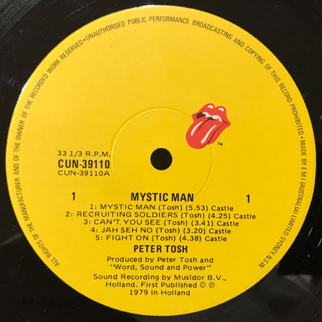 Peter Tosh : Mystic Man (LP, Album)