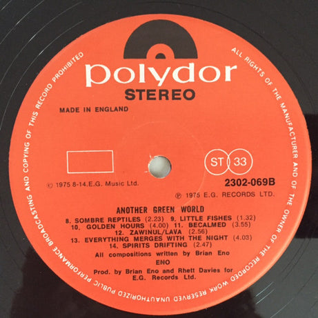 Eno* : Another Green World (LP, Album, RE)