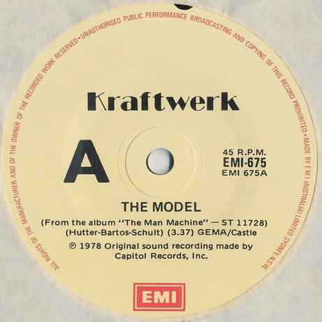 Kraftwerk : The Model  (7", Single)