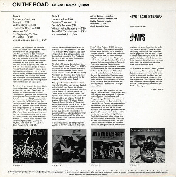 The Art Van Damme Quintet : On The Road (LP, Album)