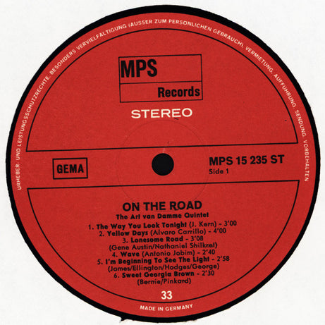 The Art Van Damme Quintet : On The Road (LP, Album)