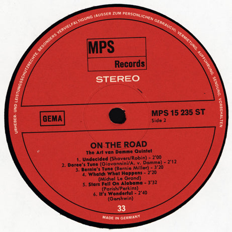 The Art Van Damme Quintet : On The Road (LP, Album)