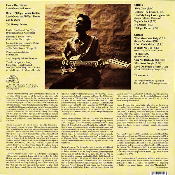 Hound Dog Taylor & The House Rockers : Hound Dog Taylor And The HouseRockers (LP, Album, RE, RM, 180)