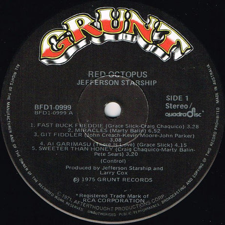 Jefferson Starship : Red Octopus (LP, Album, Quad)