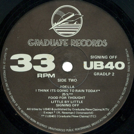 UB40 : Signing Off (LP, Album + 12")