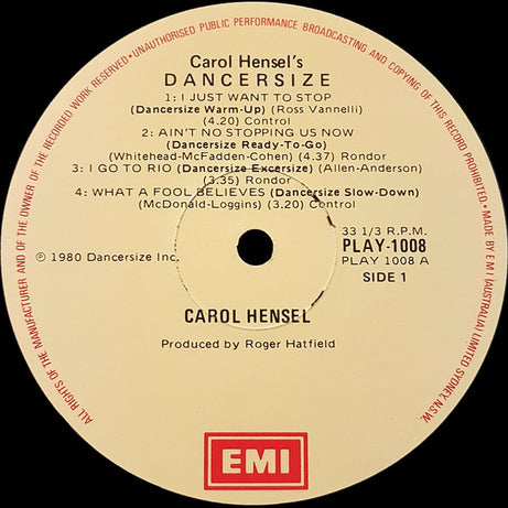 Carol Hensel : Dancersize (LP, Album)