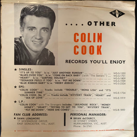 Colin Cook : Stop Sneaking Around (7", Single)