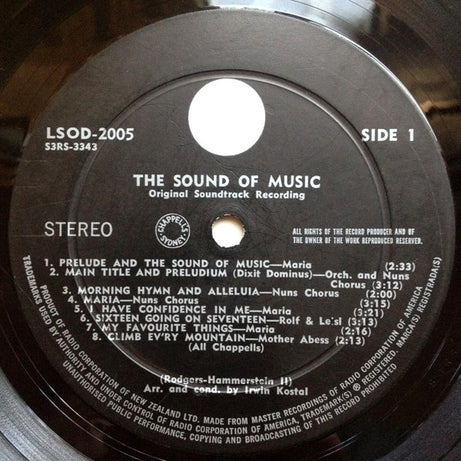 Rodgers And Hammerstein* / Julie Andrews, Christopher Plummer, Irwin Kostal : The Sound Of Music (An Original Soundtrack Recording) (LP, Album)