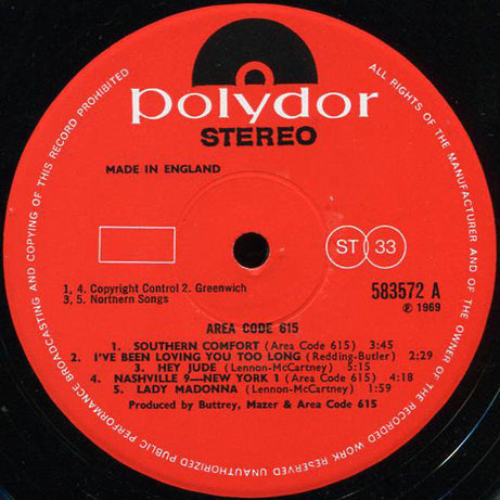 Area Code 615 : Area Code 615 (LP, Album)