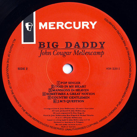 John Cougar Mellencamp : Big Daddy (LP, Album)