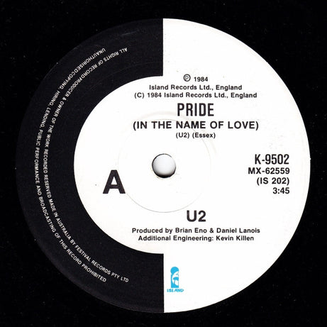 U2 : Pride (In The Name Of Love) (7", Single)