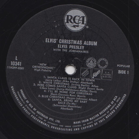 Elvis Presley : Elvis' Christmas Album (LP, Album, RE)