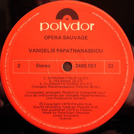 Vangelis : Opera Sauvage (LP, Album)