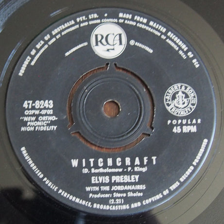 Elvis Presley With The Jordanaires : Bossa Nova Baby (7", Single)