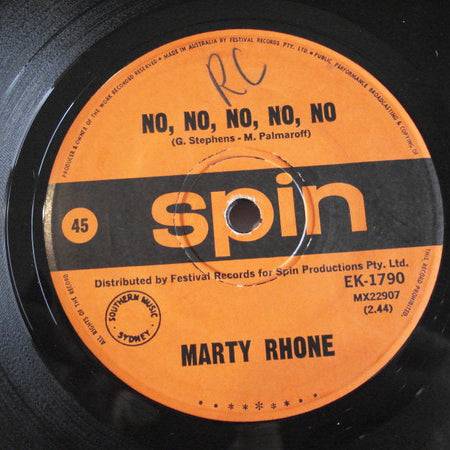 Marty Rhone : No, No, No, No, No (7")