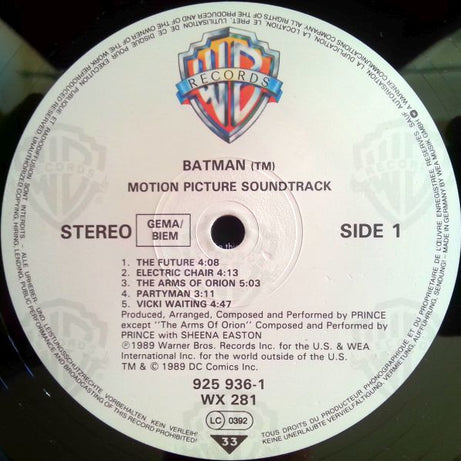 Prince : Batman™ (Motion Picture Soundtrack) (LP, Album, Tel)