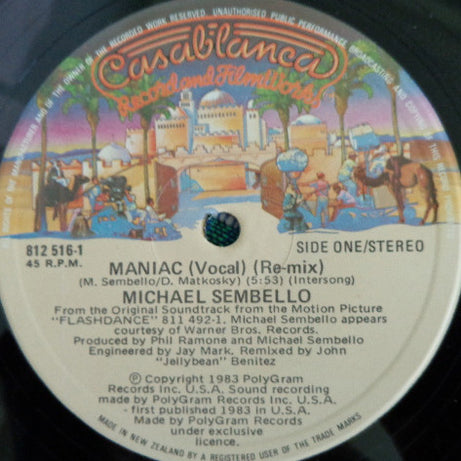 Michael Sembello : Maniac (Long Version) (12", Single)