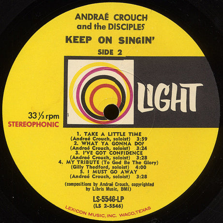 Andraé Crouch & The Disciples : Keep On Singin' (LP, Album)