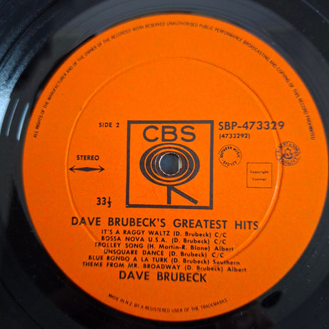 Dave Brubeck : Dave Brubeck's Greatest Hits (LP, Comp)