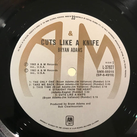 Bryan Adams : Cuts Like A Knife (LP, Album)